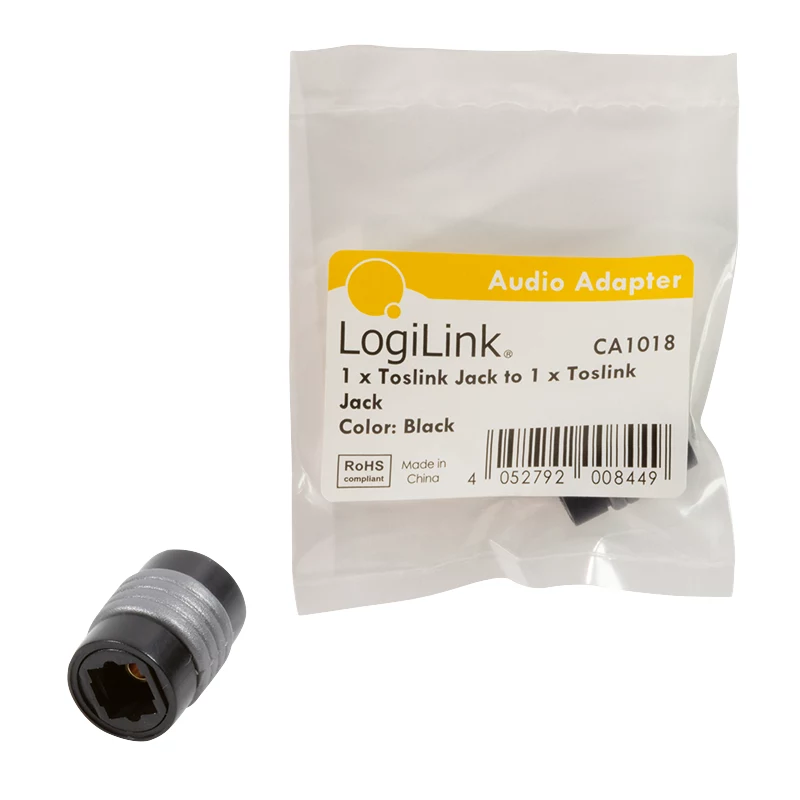 LogiLink CA1018 Toslink-audioadapter, Toslink-bus naar Toslink-bus, zwart