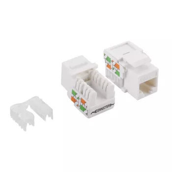 LogiLink NK4006 RJ45 keystone-module, Cat.5e UTP, 90° snijklemaansluiting, wit