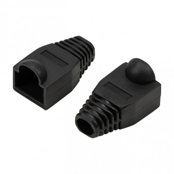 LogiLink MP0064 RJ45-connector knikbeschermer 6,5 mm, zwart, CAT6A (50 st.)