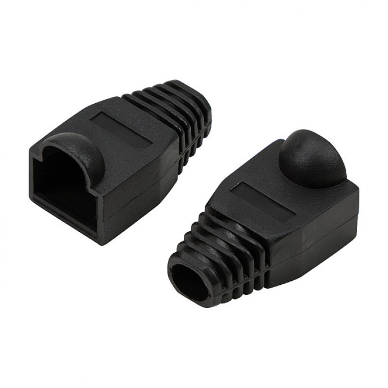 LogiLink MP0064 RJ45-connector knikbeschermer 6,5 mm, zwart, CAT6A (50 st.)