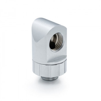 Bitspower Artemis BPM-AT90R-SL 90°-fitting, draaibaar, zandgestraald zilver