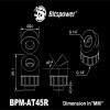 Bitspower Artemis BPM-AT45R-SL 45°-fitting, draaibaar, zandgestraald zilver