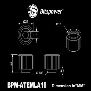 Bitspower Artemis BPM-ATEMLA16-SL Advanced Multi-Link voor 16 mm buitendiameter, zandgestraald zilver