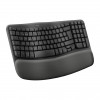 Logitech Wave Keys 920-012289 draadloos ergonomisch toetsenbord, 2,4 GHz / Bluetooth, Zwitserse indeling (CH), grafiet