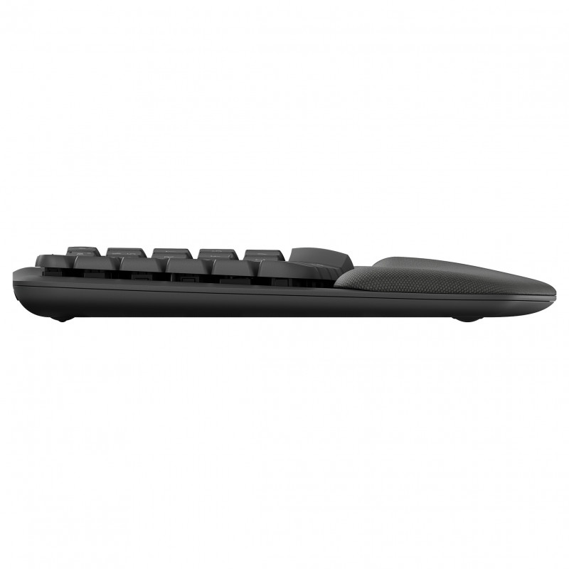 Logitech Wave Keys 920-012289 draadloos ergonomisch toetsenbord, 2,4 GHz / Bluetooth, Zwitserse indeling (CH), grafiet