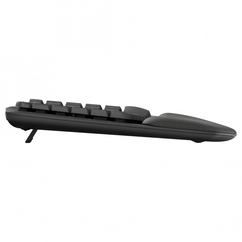 Logitech Wave Keys 920-012289 draadloos ergonomisch toetsenbord, 2,4 GHz / Bluetooth, Zwitserse indeling (CH), grafiet