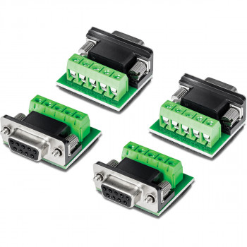 TRENDnet TI-S400 seriële adapter RS-232 naar RS-422/485, TAA-conform (4 stuks), groen / grijs