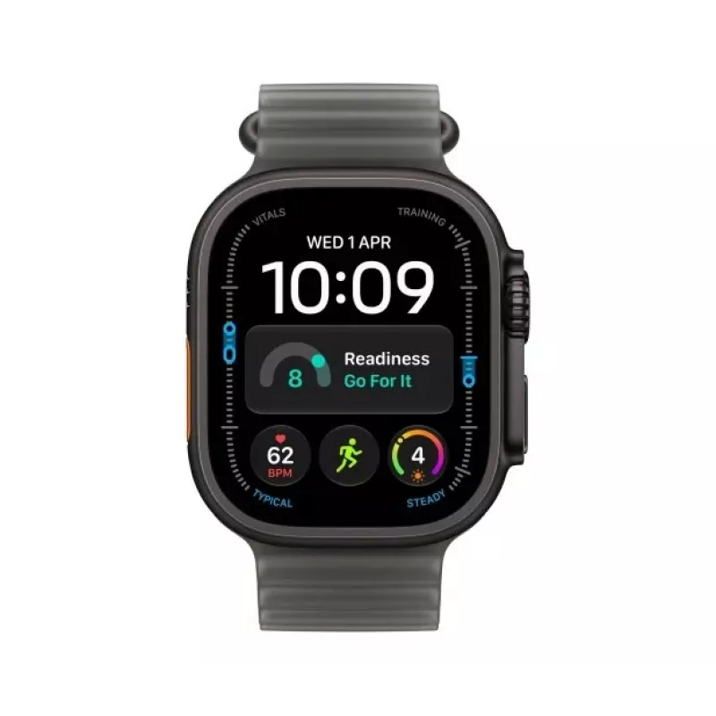 Apple Watch Ultra 4 smartwatch, GPS + Cellular, 49 mm, zwart, Ocean doorschijnend zwart