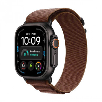 Apple Watch Ultra 4 (2026) smartwatch, 5G, 49 mm, zwarte titanium kast, bordeaux Alpine Loop, M