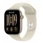 Apple Watch Series 12 GPS smartwatch, 46 mm, lichtgouden aluminium behuizing, zandkleurige sportband M/L