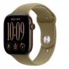 Apple Watch Series 12 GPS smartwatch, 46 mm, donkerbronzen aluminium behuizing, olijfkleurige sportband S/M