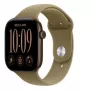 Apple Watch Series 12 GPS smartwatch, 46 mm, donkerbronzen aluminium behuizing, olijfkleurige sportband M/L