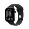 Apple Watch Series 12 smartwatch, GPS + Cellular, 46 mm, aluminium kast in zwart, zwart sportbandje S/M