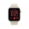 Apple Watch SE 3 smartwatch, GPS + Cellular, 44 mm, aluminium kast in sterrenlicht, zandkleurig sportbandje S/M