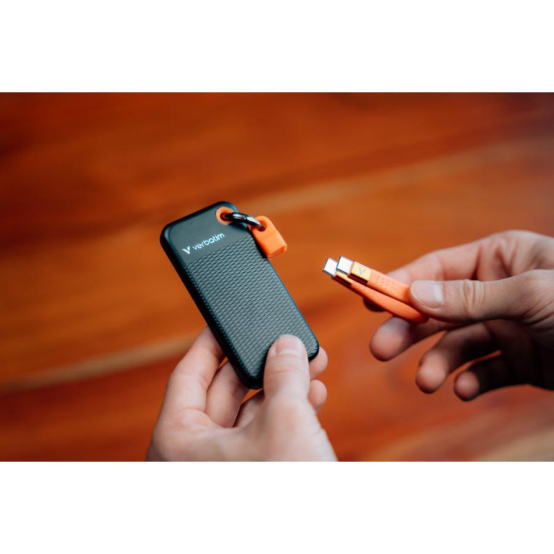 Verbatim Pocket 32285 draagbare ssd, 512 GB, USB 3.2 Type-C, zwart/oranje