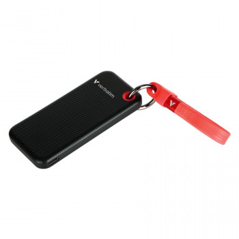 Verbatim Pocket 32434 draagbare ssd, 128 GB, USB 3.2 Type-C, zwart/rood
