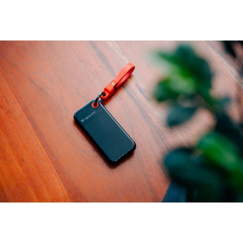 Verbatim Pocket 32434 draagbare ssd, 128 GB, USB 3.2 Type-C, zwart/rood