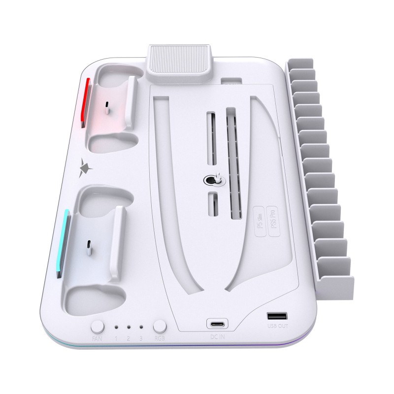 White Shark KIMURA PRO PS5 koelstandaard met 2 oplaadstations, wit