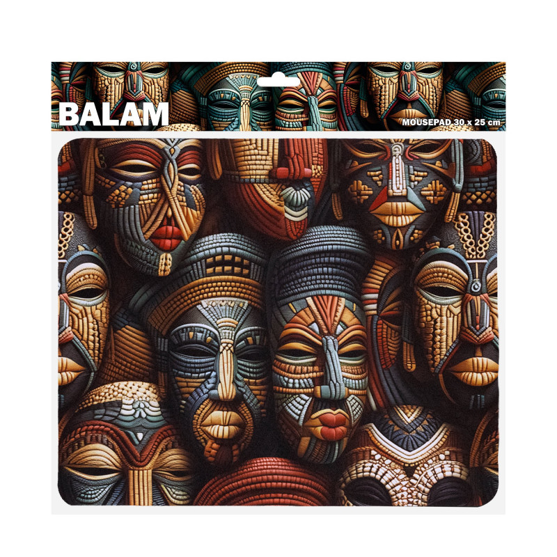 Sbox BALAM M MP-04 muismat, 300x250 mm, zwart met print