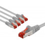 Goobay 66651 CAT 6 patchkabel, S/FTP, 2 m, grijs (5 st.)