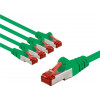 Goobay 66658 CAT 6 patchkabel, S/FTP (PiMF), 1 m, groen, koperen geleider (CU), 5 st.