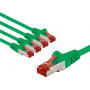 Goobay 66660 CAT 6 patchkabel, S/FTP (PiMF), 3 m, groen, koperen geleider (CU), 5 st.