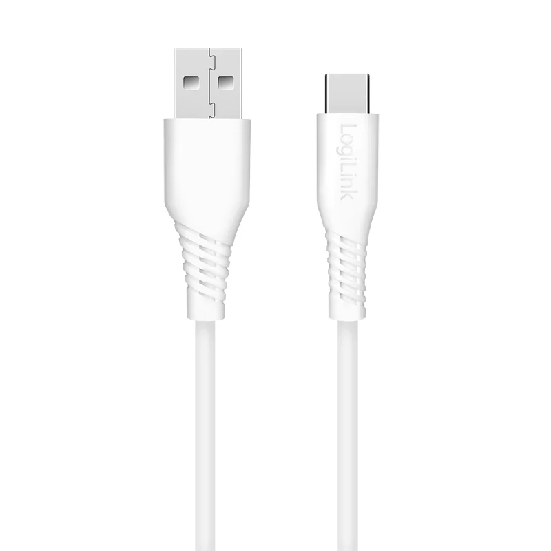LogiLink CU0251 USB 2.0-kabel USB-C naar USB-A, 480 Mbps, 15 W, wit, 0,5 m