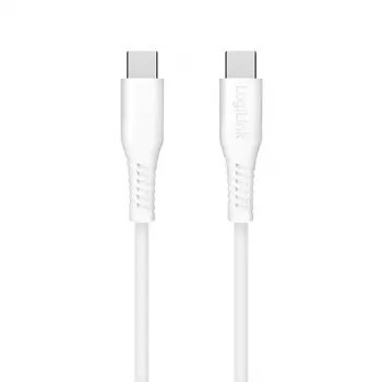LogiLink CU0263 USB 2.0-kabel USB-C naar USB-C, 480 Mbps, 60 W, wit, 1,5 m