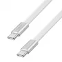 LogiLink CU0445 platte USB 2.0-kabel USB-C naar USB-C, gevlochten, 480 Mbps, 60 W, wit, 1 m