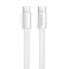 LogiLink CU0445 platte USB 2.0-kabel USB-C naar USB-C, gevlochten, 480 Mbps, 60 W, wit, 1 m