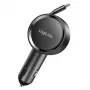 LogiLink PA0400 USB-C-autolader, 1 poort, PD 3.0, 30 W, oprolbare kabel, 0,8 m
