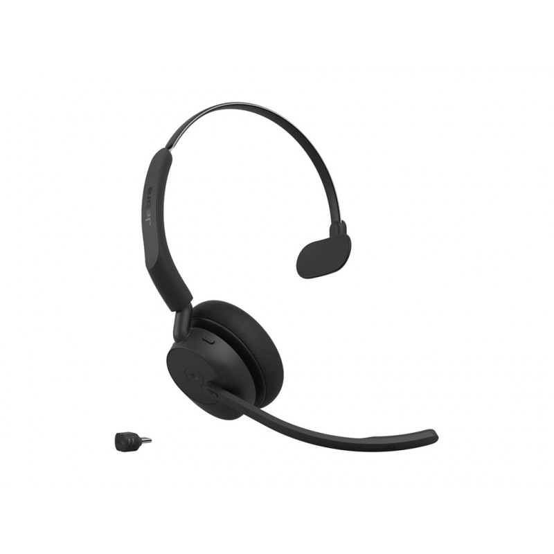 Jabra Evolve3 45 MS Mono headset met Link 390c, on-ear, Bluetooth, zwart