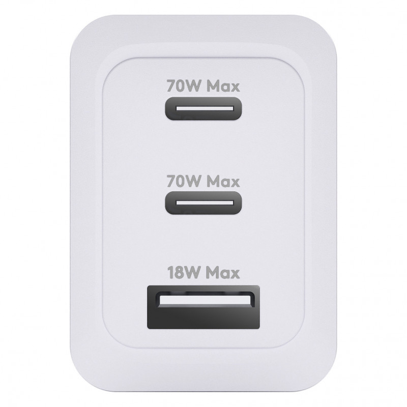 dbramante1928 CI70CCWH4436 voedingsadapter, 70 W, 2x USB-C + 1x USB-A, EU-stekker, wit