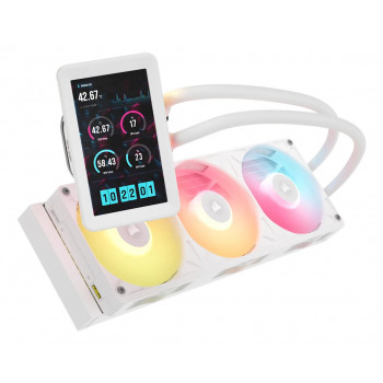 Corsair iCUE LINK TITAN II 360 RX LCD AIO-waterkoeler voor CPU CW-9061046-WW, 12 cm ventilatoren, wit