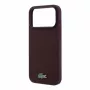 Lacoste PVC Iconic Petit Pique MagSafe-hoesje voor iPhone 18 Pro Max / 17 Pro Max, metalen logo, bordeaux