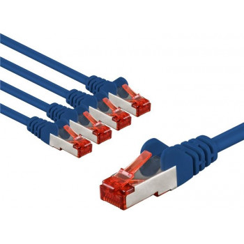 Goobay 66608 CAT 6 patchkabel, S/FTP (PiMF), 3 m, blauw, koperen geleider CU (5 st.)