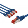 Goobay 66608 CAT 6 patchkabel, S/FTP (PiMF), 3 m, blauw, koperen geleider CU (5 st.)