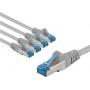 Goobay 67517 patchkabel Cat 6a S/FTP, 3 m, grijs (5 st.)