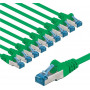 Goobay CAT 6A S/FTP (PiMF) patchkabel, 3 m, groen, koperen geleider (CU) (10 st.)