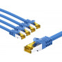 Goobay RJ45 CAT 6A S/FTP (PiMF) patchkabel, 500 MHz, met CAT 7 ruwe kabel, 5 m, blauw (5 st.)