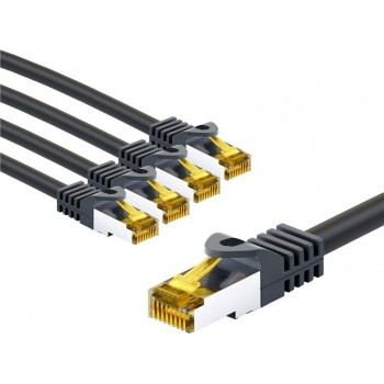 Goobay RJ45 CAT 6A S/FTP (PiMF) patchkabel, 500 MHz, met CAT 7 ruwe kabel, 1 m, zwart