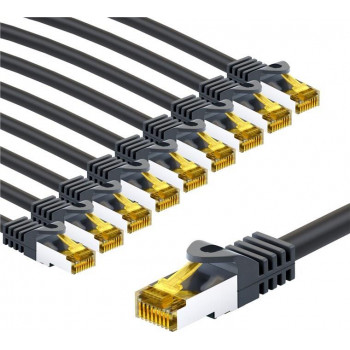 Goobay 69413 RJ45-patchkabel CAT 6A S/FTP (PiMF), 500 MHz, met CAT 7-kabel, 1 m, zwart