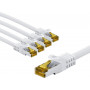 Goobay 69426 RJ45-patchkabel CAT 6A S/FTP (PiMF), 500 MHz, met CAT 7-kabel, 5 m, wit (5 st.)