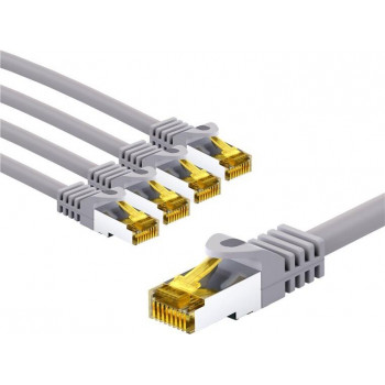 Goobay 69468 RJ45-patchkabel CAT 6A S/FTP (PiMF) met CAT 7-kabel, 2 m, grijs (5 st.)