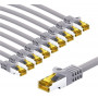 Goobay 69515 RJ45-patchkabel CAT 6A S/FTP (PiMF) met CAT 7-kabel, 1 m, grijs (10 st.)