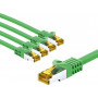 Goobay 69573 RJ45-patchkabel CAT 6A S/FTP (PiMF), 500 MHz, met CAT 7-kabel, 1 m, groen (5 stuks)