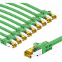 Goobay 69756 RJ45-patchkabel CAT 6A S/FTP (PiMF), 500 MHz, met CAT 7-kabel, 1 m, groen (10 stuks)
