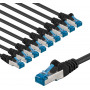 Goobay 67543 CAT 6A patchkabel, S/FTP (PiMF), 3 m, zwart (10 st.)