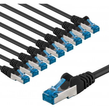 Goobay 67544 CAT 6A patchkabel, S/FTP (PiMF), 5 m, zwart (10 st.)