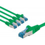 Goobay CAT 6A patchkabel, S/FTP (PiMF), 1 m, groen, koperen geleider (CU), 5 stuks